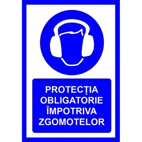 placuta pentru protectia obligatorie impotriva zgomotelor